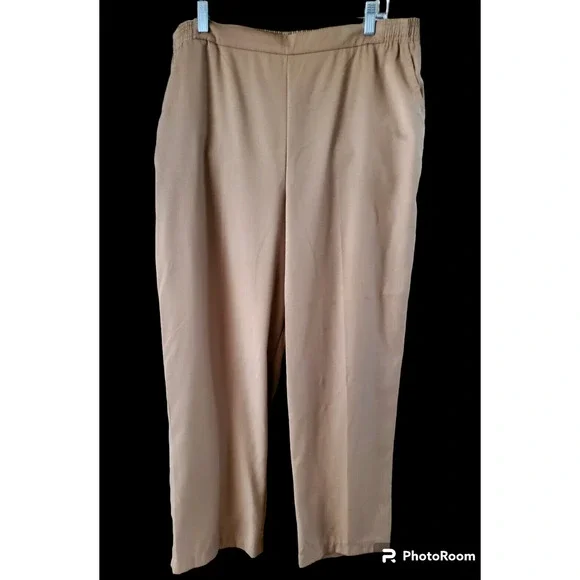 Koret Tan Lightweight Washable Wool Blend Pull-On Pants Sz 18