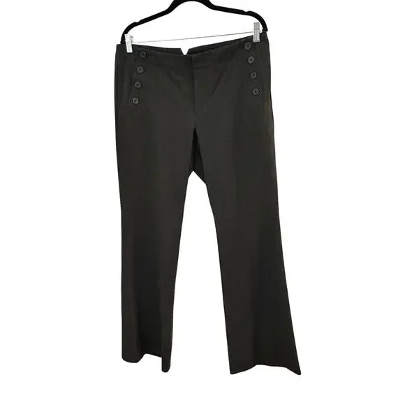 Gap Sailor Style Pants Size 14 Flat front Gray Dress Trouser