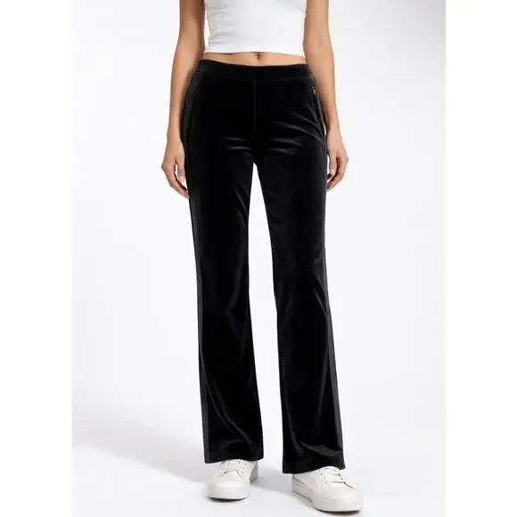 Lauren Active Ralph Lauren Black Velvet Active Track Pants Size Medium
