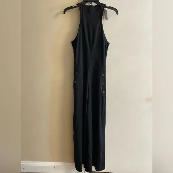 Massimo Dutti Black Jumpsuit wide leg Small NWT