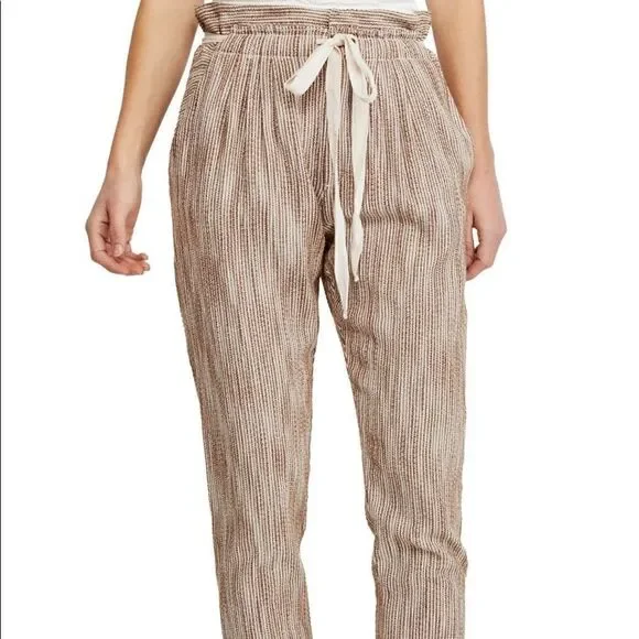 Free People light at sunrise cotton cropped drawstring pants