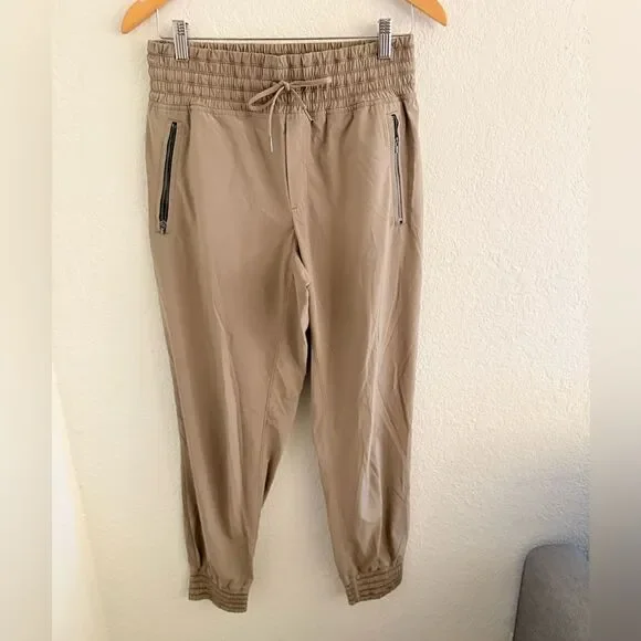 Athleta Beige Jogger Pants with Elastic Waist
