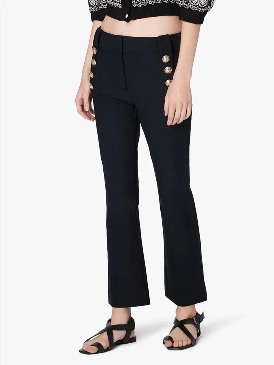NWT Derek Lam 10 Crosby Robertson Crop Flare Trouser size 8 in Midnight Navy