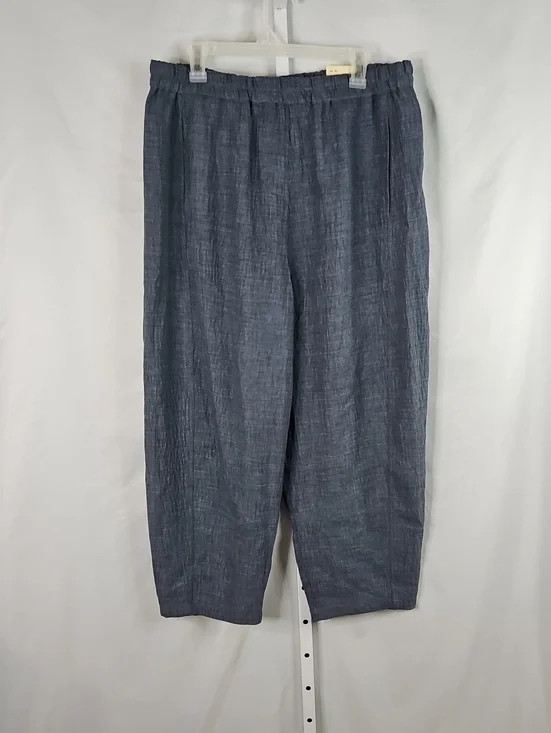 Max Studio Women's Blue Barrel Leg Trousers Size XL NWT