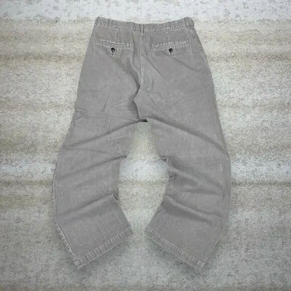 Vintage 90s Corduroy Pants 32x30 Baggy Fit Tan Flat Front