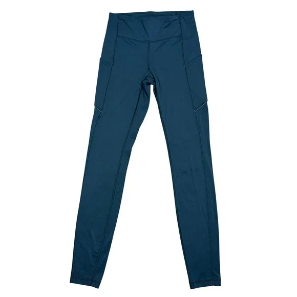 Lululemon Speed Up Tight 28 Teal Blue Running Leggings Size 4 High Rise Pockets