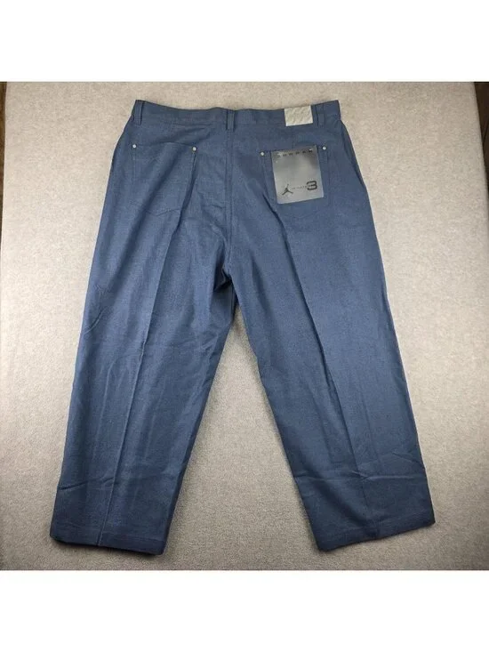 Jordan Two3 Pants Mens 44x34 Blue Linen Cotton Flat Front Tapered NWT