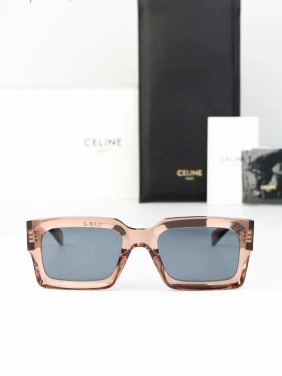 Celine Men Sunglasses Pink Blue Rectangle CL40280U 74V NEW AUTHENTIC