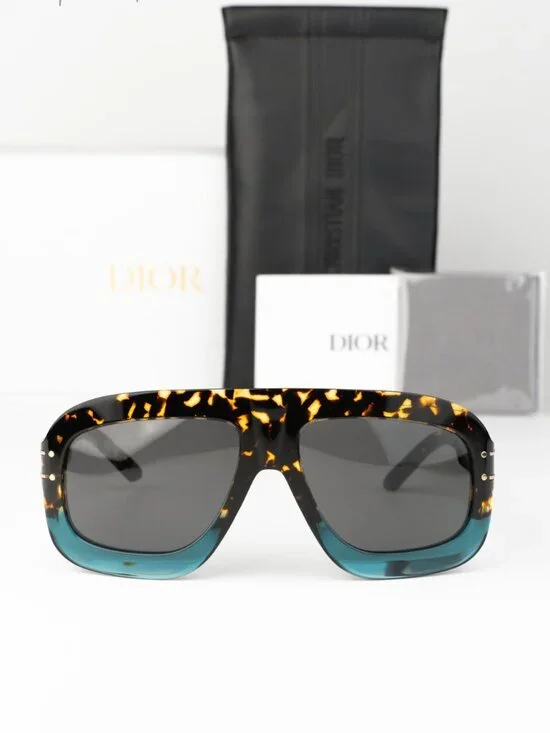 Dior Men Sunglasses Havana Grey Shield DIORSIGNATURE M1U 27A0 NEW AUTHENTIC