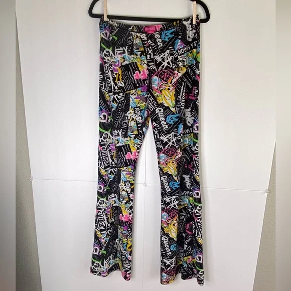 Feathers XL Graffiti Print Stretch Pants | Colorful Street Art Leggings