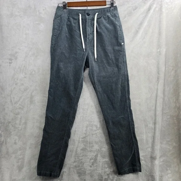 Vuori Mens Corduroy Pants Size Small Elastic Waist Casual Drawstring Gray‎