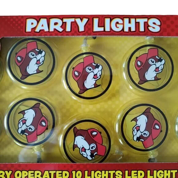 Buc-ee's Bucees Party Lights 10 ft. Indoor LED 10 Light Strand Battery‎ AA