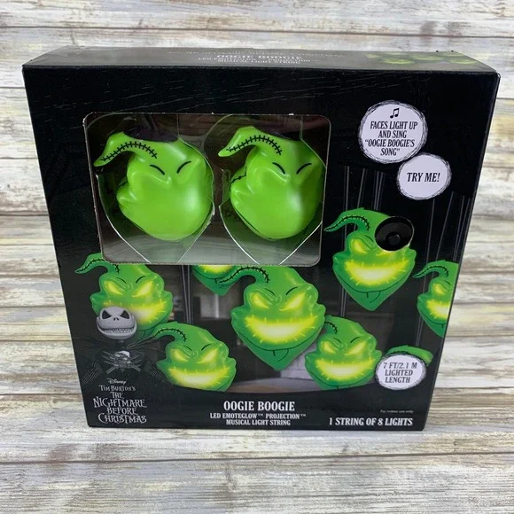 Disney Oogie Boogie LED Emoteglow Projection Musical Lights 7 Feet Long 8 Lights