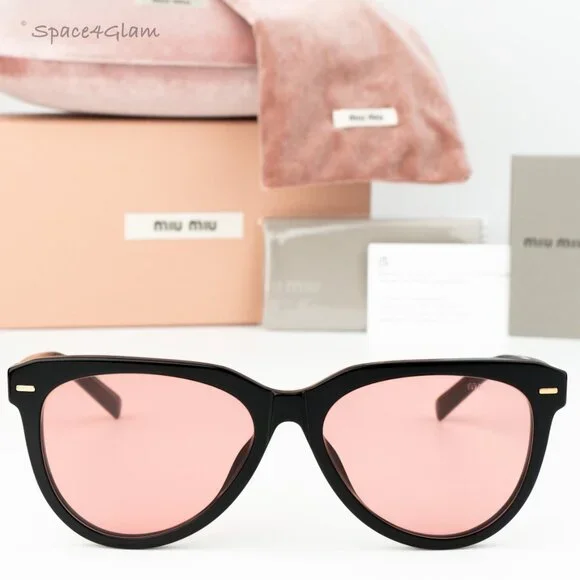 BRAND NEW Miu Miu MU12ZS 16K1D0 Black Red Phantos Unisex Sunglasses 0MU 12ZS