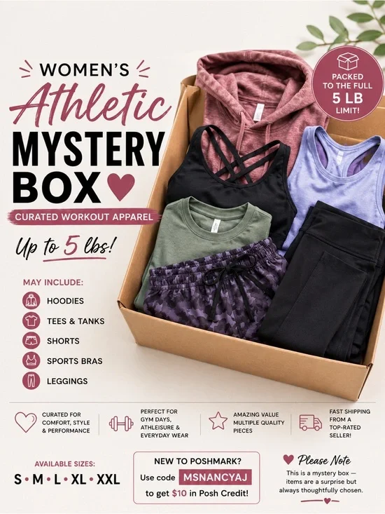 Women’s Athletic Mystery Box – Curated Workout Apparel (Up to 5 lbs!)
