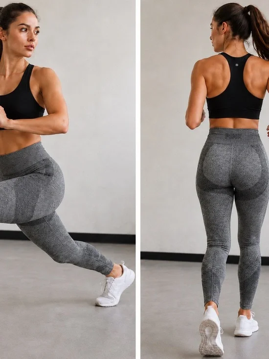PINK Victoria's Secret High-Waist Textured Gray Leggings