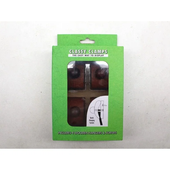 Precision Quilting Tools Classy‎ Clamps Wooden Quilt Wall Hangers Small, Dark