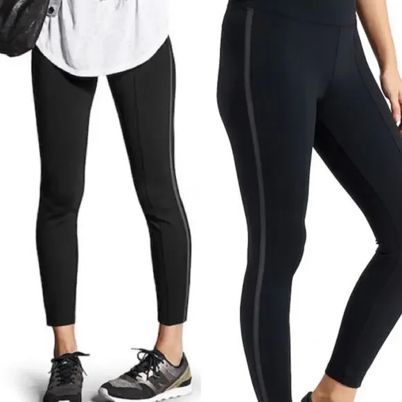 Athleta Metro 7/8 Black Leggings Size Small