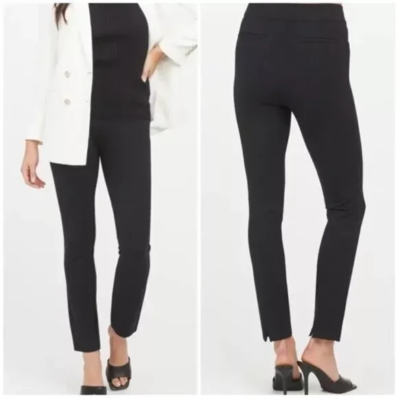 Spanx The Perfect Pant Ankle Slant Pocket Backseam Skinny Black size XS