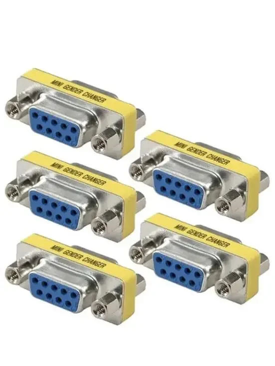 5 Pcs D-SUB RS-232 DB9 9-Pin Female to Female Serial Mini Gender Changer Coupler