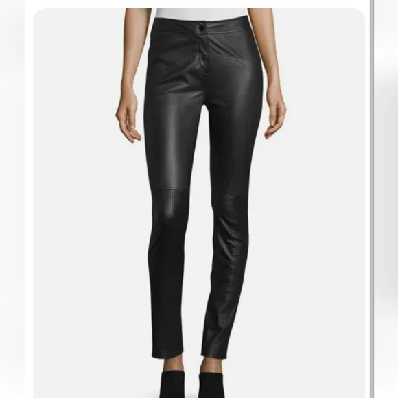 Diane Von Furstenberg Lamb leather Warrior Pants NWOT size 2