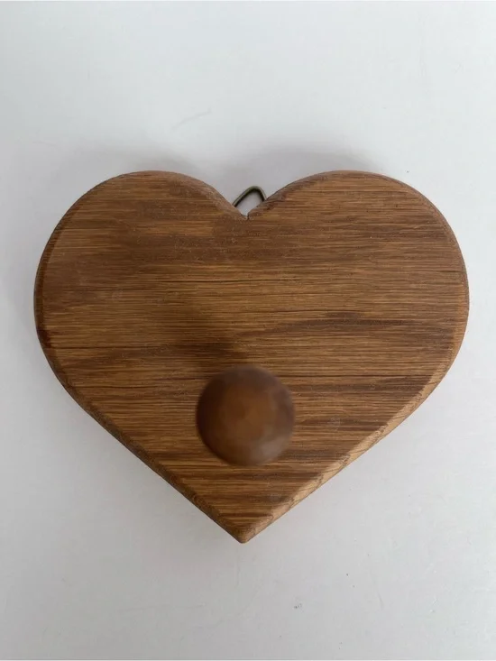 Vintage Handmade Wood Heart Wall Hook