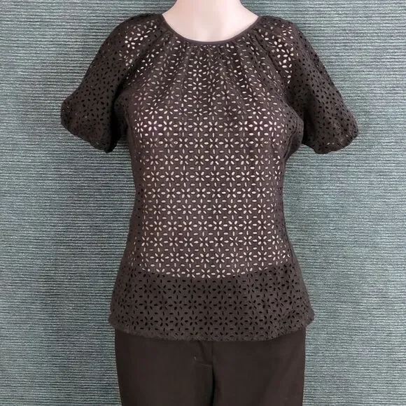 J. Crew Re-Imagined by J. Crew Eyelet Top, Puff Sleeves