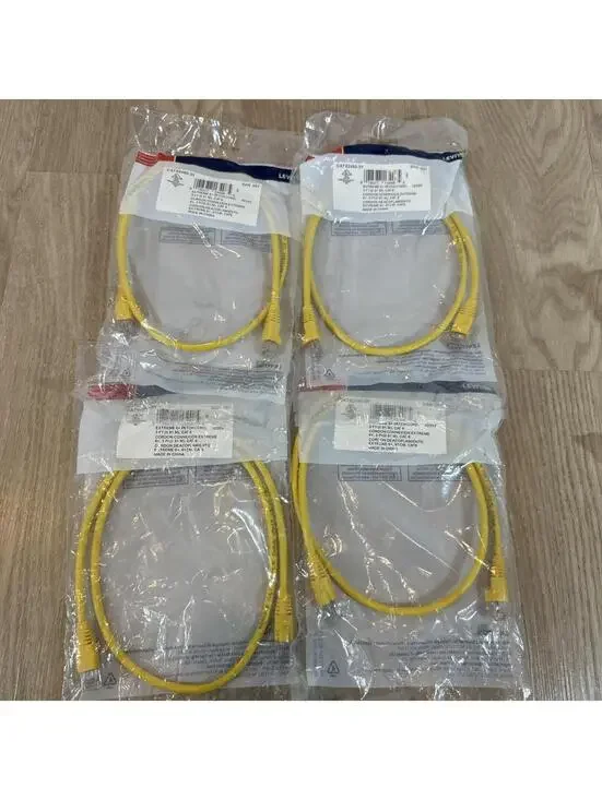 Lot Of 4 PcLeviton Yellow Cat 6+ Extreme Ethernet Patch Cord Cable 3 Ft 62460-3Y