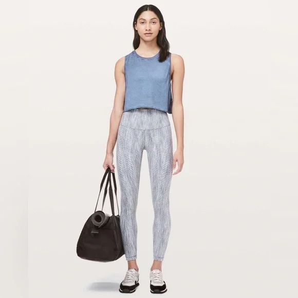 Lululemon Wunder Under High-Rise 7/8 Tight Jacquard Battleship Silver Spoon 6