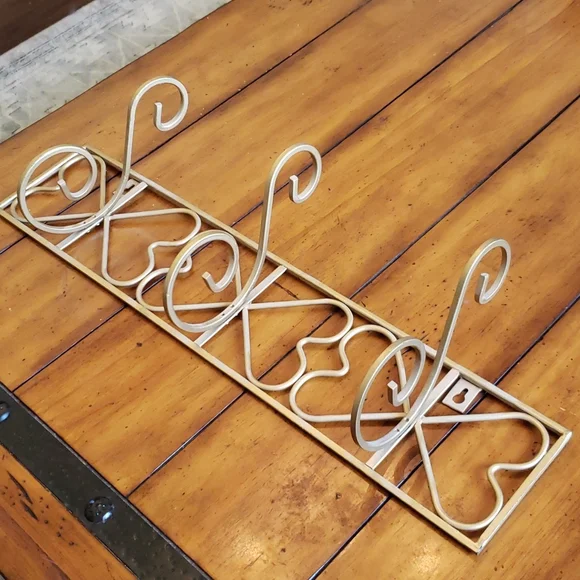 VINTAGE Gold metal wall hooks