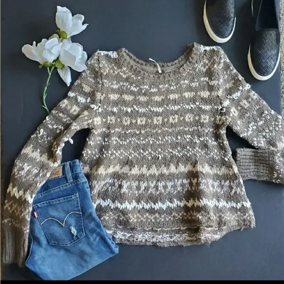 Free People Aztec Thick Sweater