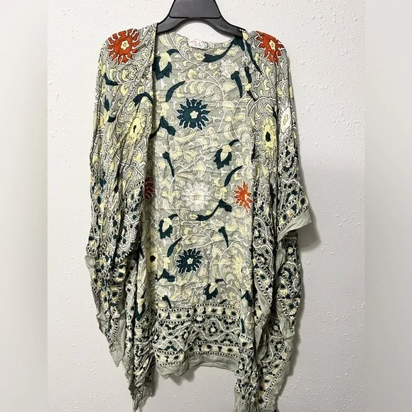 Free People Floral Patterned Kimono