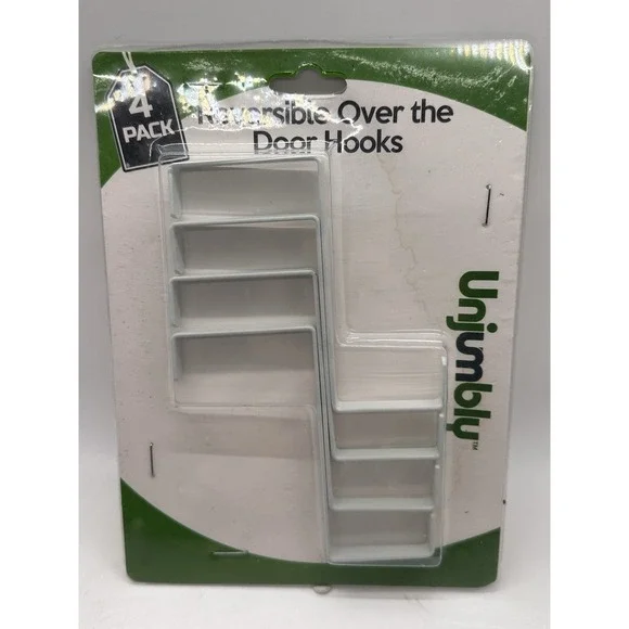 4 Pack Over The Door Hooks - Fitting Width Between‎ 1 3/8