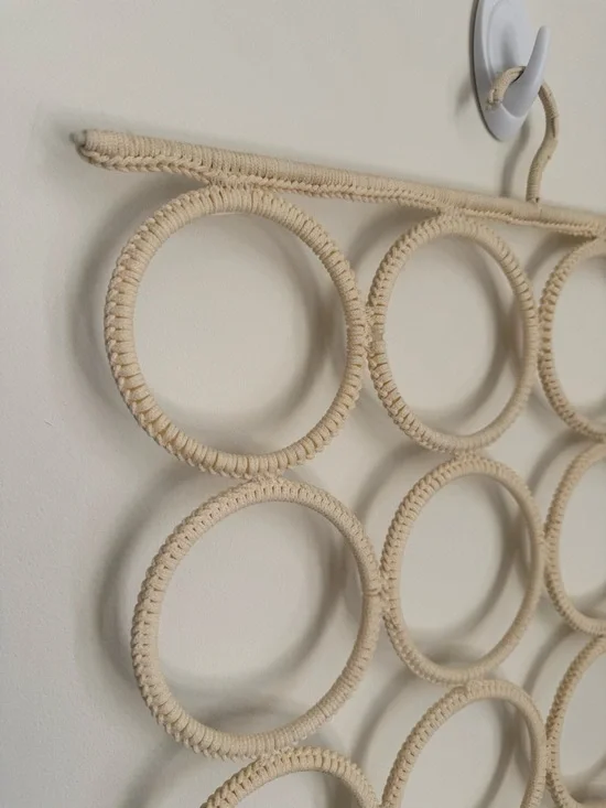 Neutral Boho Woven Wall Hanging Organizer for Scarves, Belts, and More!