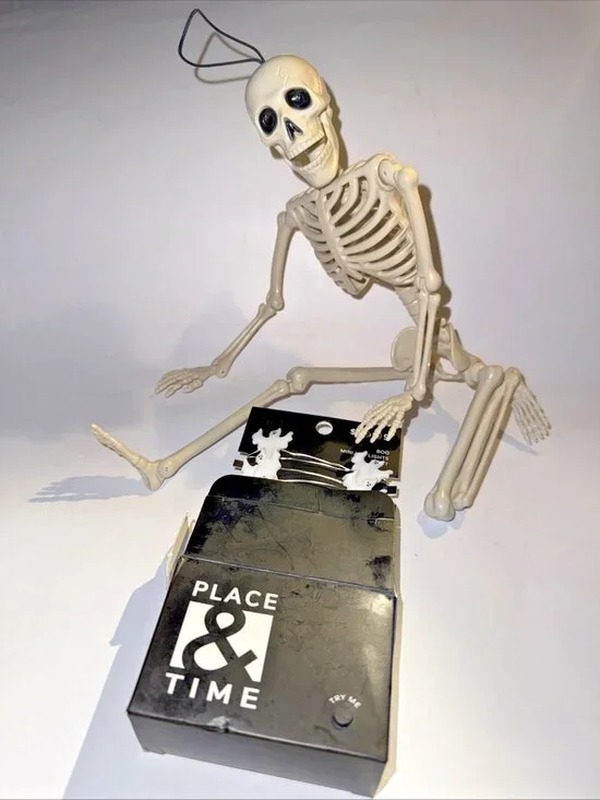 Lot of 2 Halloween Decor Hanging Skeleton & Ghosts Boo Mini LED String Lights