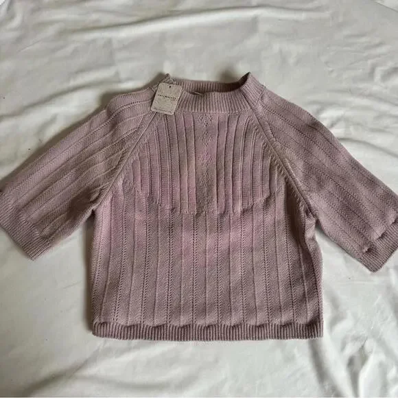 Free People Lavender Ribbed Knit Top