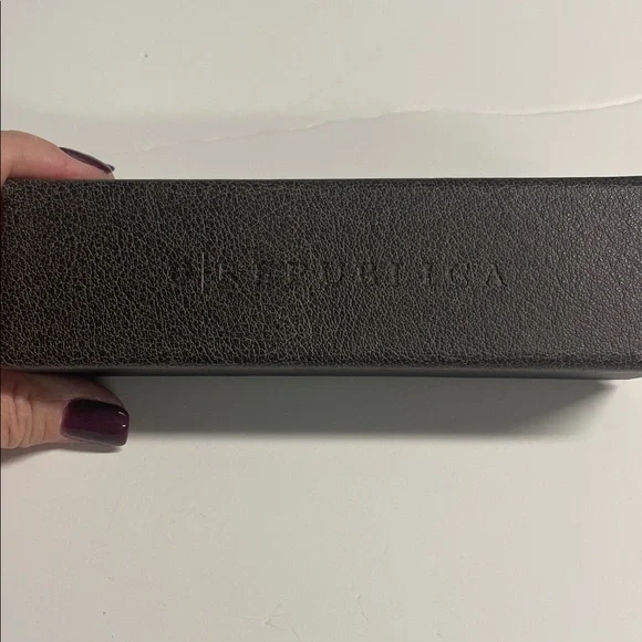 MEN’S REPUBLICA BROWN FAUX PEBBLE LEATHER SQUARE HARD SHELL EYEGLASSES CASE