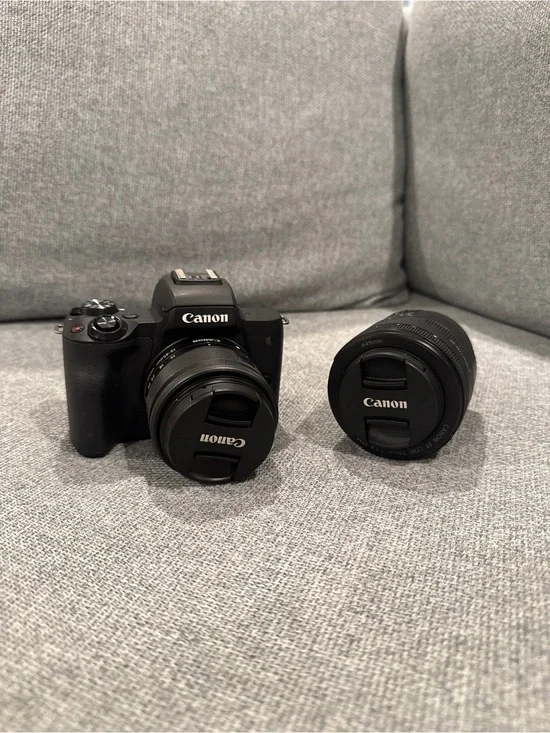 Canon EOS M50 mark ii with Two Black Lenses