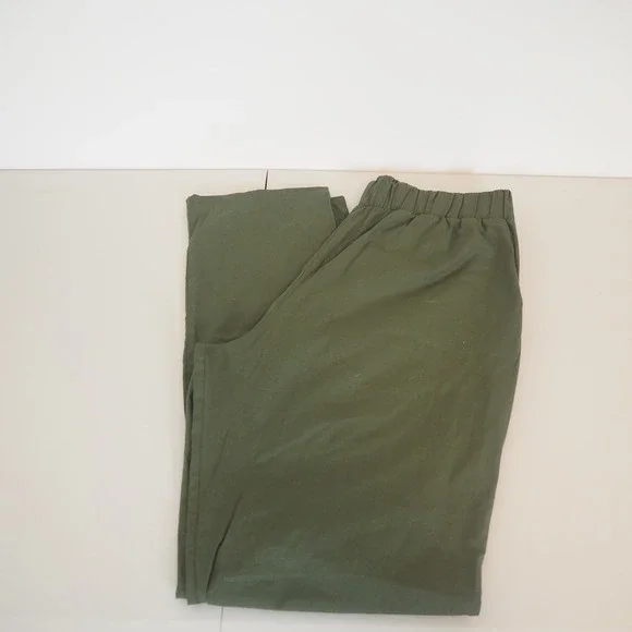 For Days Men's Poplin‎ Pant Size Medium Pull On Organic Cotton Olive Lightweight