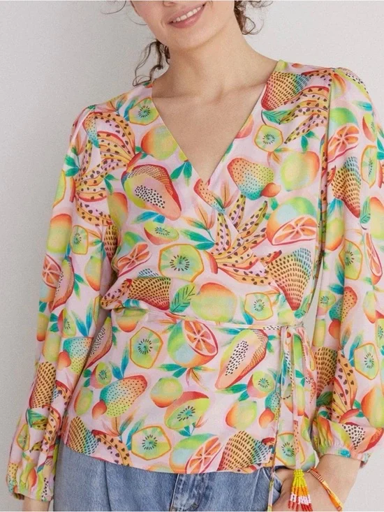 Anthropologie | Farm Rio Rainforest Wrap Blouse | Size: Small