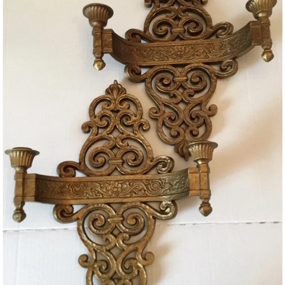 Antique-Style Gold Decorative Wall Hooks - Ornamental Metal Accent