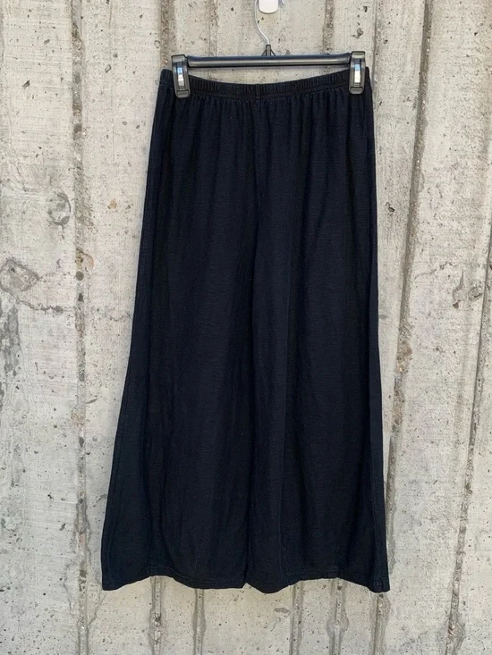 Cut Loose Cropped Linen Cotton Culottes w/ Darts Effortless Flowy Lagenlook Sz S