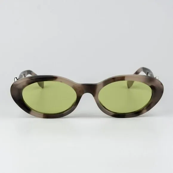 Fendi FF DIAMONDS Men Sunglasses Oval Havana Green FE40140U 01A NEW AUTHENTIC