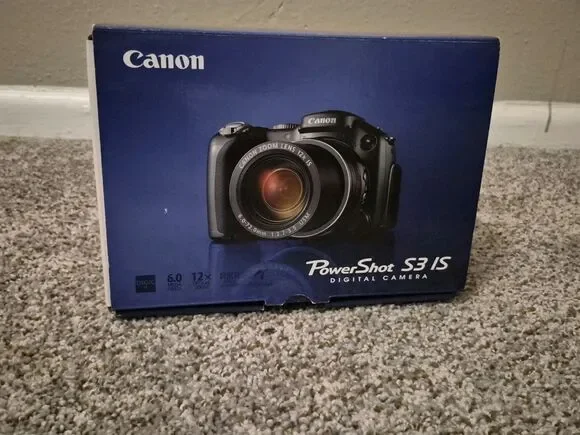 Canon PowerShot S3 IS Digital Camera Box - As Is! Parts or Repair