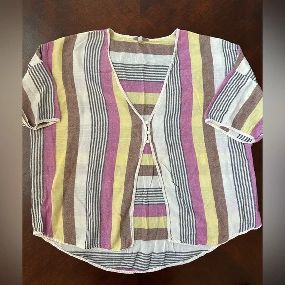 Free People Multicolor Striped Blouse