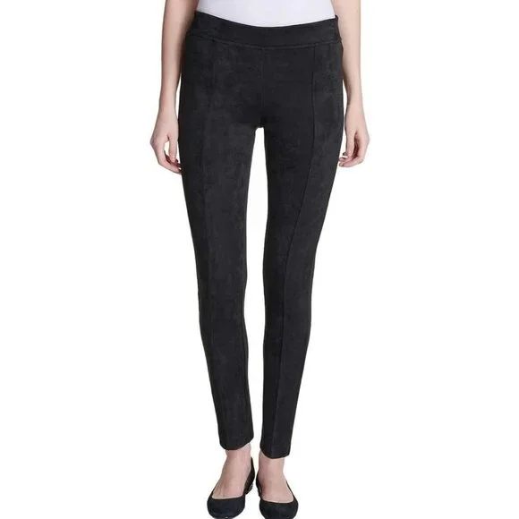 Andrew‎ Marc Black High-Rise Soft Faux Suede Pullon Pants Tapered XL 37x29
