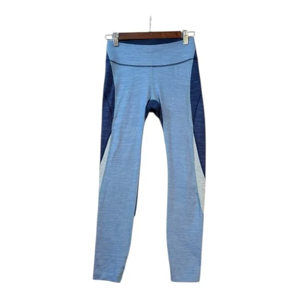 Outdoor Voices Womens Techsweat 7/8‎ Leggings S Blue Colorblock Yoga Activewear