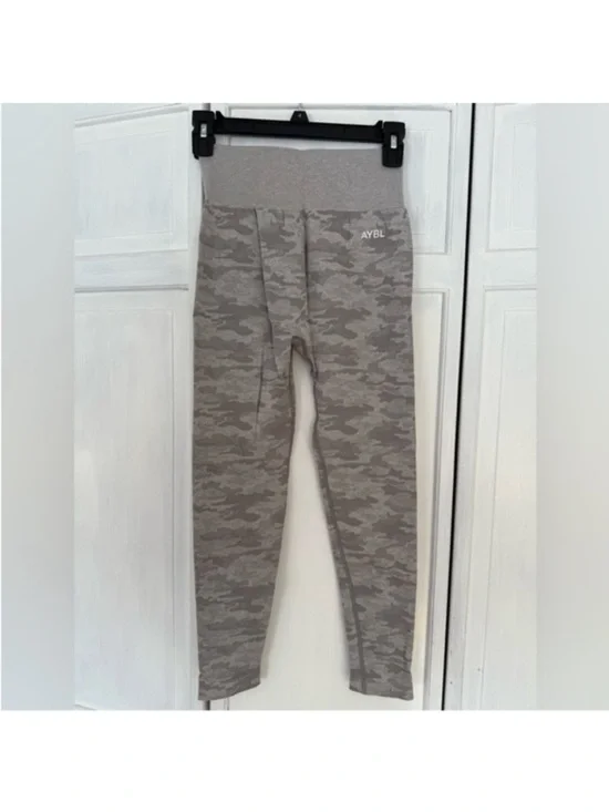 AYBL Taupe Gray Camo High-Waist Girls' Leggings