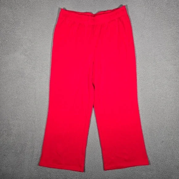 Fabletics Pants Womens XXL 1X Red Year Round Wide Leg Elastic Waist Sweatpants