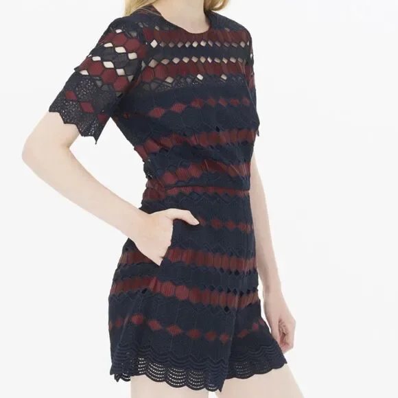 Sandro Paris Fusion Romper Jumpsuit Lace